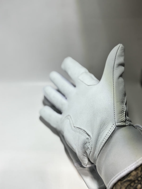 Super sick all leather gloves. White with black logo