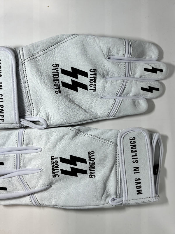 Super sick all leather gloves. White with black logo