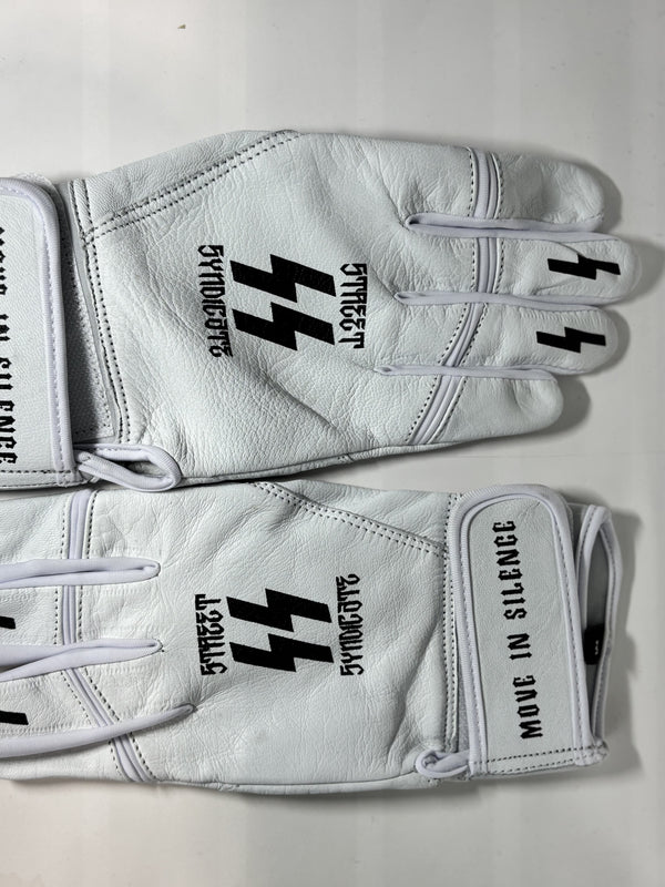 Super sick all leather gloves. White with black logo