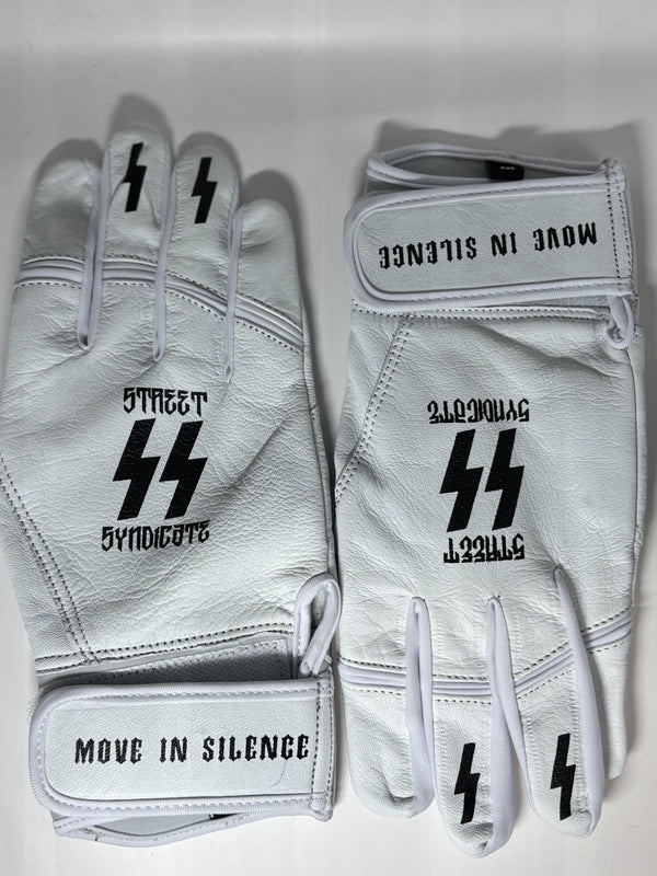 Super sick all leather gloves. White with black logo