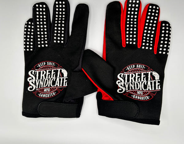 Street Syndicate mfg riding gloves  red/black.