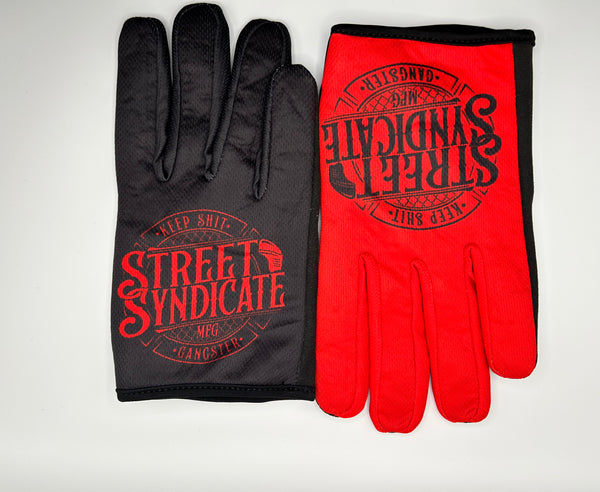 Street Syndicate mfg riding gloves  red/black.