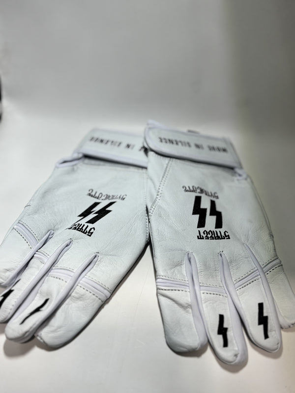 Super sick all leather gloves. White with black logo