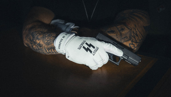 Super sick all leather gloves. White with black logo